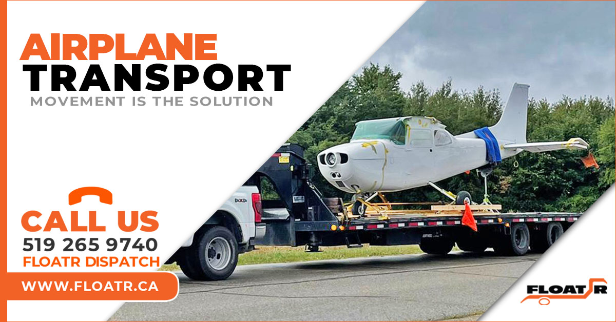 airplane on hot shot trailer